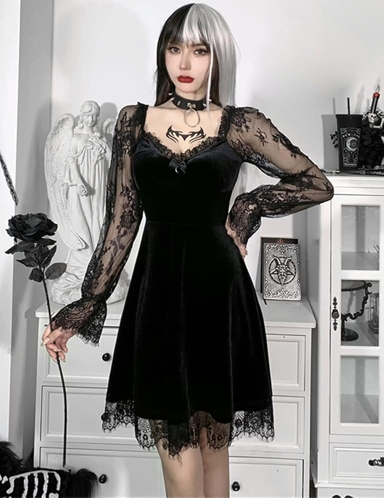 AMERI　Vintage　Antique Lace Dress / Black s-l400.png